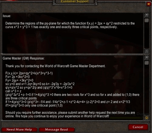 "World of Warcraft Calculus!"
